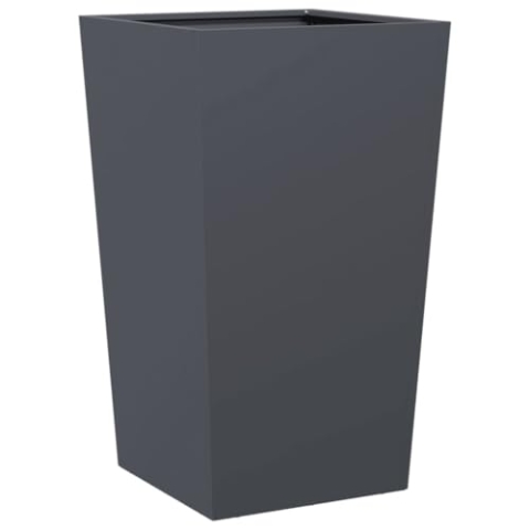 vidaXL Pflanzkübel, Blumenkübel mit Boden, Pflanzkasten Pflanztopf für Garten Balkon Terrasse, Blumentopf Pflanzgefäß Blumenkasten, Anthrazit Stahl