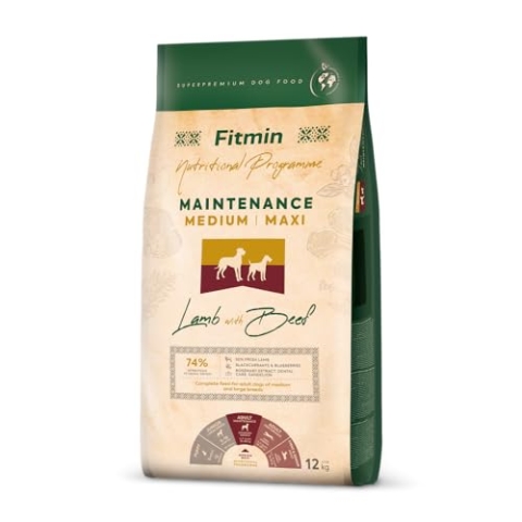 Fitmin Dog Medium Maxi Maintenance Lamb with Beef | Hundetrockenfutter | 12kg