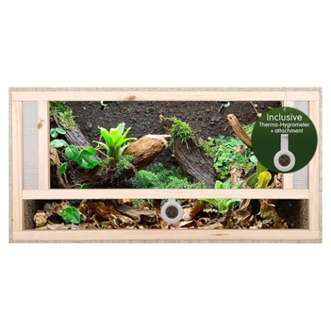 REPITERRA Terrarium für Reptilien und Amphibien, Holzterrarium mit Frontbelüftung 80x50x50cm