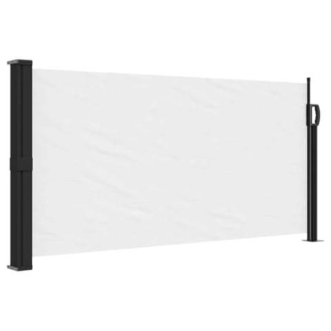 vidaXL Seitenmarkise, Sichtschutz Ausziehbar, Windschutz Sonnenschutz für Garten Balkon Terrasse, Seitenrollo Seitenwandmarkise, Weiß 100x500cm