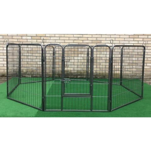 Heavy Dutch Welpenauslauf Hundeauslauf XXL - 640 cm Umfang - 120 cm hoch - Anthrazit Hammerschlag - Hundehütte - Hundehütte