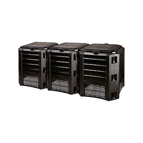 Komponist 1200 l Prosperplast Compoteen -Kunststoffmodul in Schwarz, 82,6 (hoch) x 198 (Breite) x 71,9 (tief) CMs