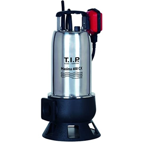 T.I.P. 30140 Schmutzwasser Tauchpumpe Baupumpe Maxima 400 SX, bis 24.000 l/h Fördermenge Edelstahl