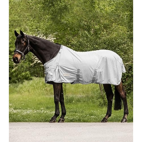 Waldhausen Fliegendecke Protect mit Bauchgurt, Silbergrau/grau, 155 cm