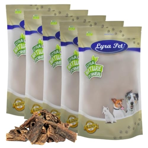 Lyra Pet® 5 kg Rinderleber | Naturbelassener Kausnack | Fettarme Proteinquelle | Reich an Vitaminen & Mineralien | Ideal zum Training | Nährstoffreiches Leckerli für Hunde