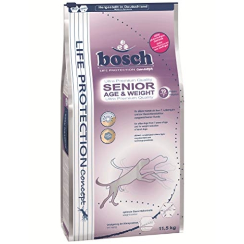 bosch Life Protection Concept | Senior Age & Weight | Hundetrockenfutter für ältere Hunde ab dem 7. Lebensjahr und zur Gewichtsreduktion | 1 x 11.5 kg