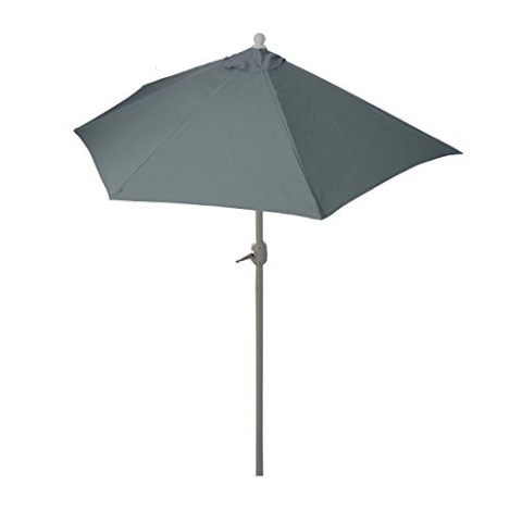 Mendler Sonnenschirm halbrund Parla, Halbschirm Balkonschirm, UV 50+ Polyester/Alu 3kg 300cm ohne Ständer - anthrazit