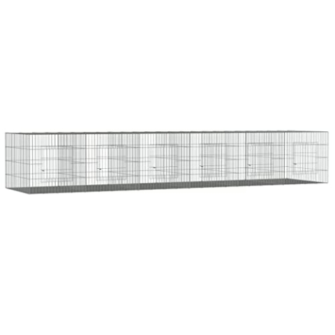 vidaXL Kaninchenkäfig 6 Paneele 327x79x54 cm Verzinktes Eisen Haustierkäfig