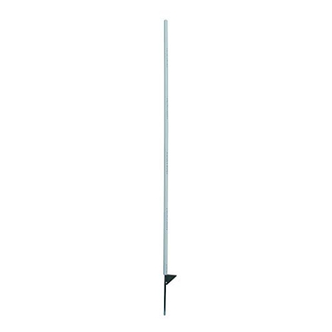 horizont Weidezaunpfähle Kunststoff weiß, Kunststoffpfähle 10 Stück Höhe 146 cm, mit Einzeltritt, für Isolatoren zum Klemmen, Weidezaunpfahl Kunststoffpfahl Weidezaun Aufstellpfahl