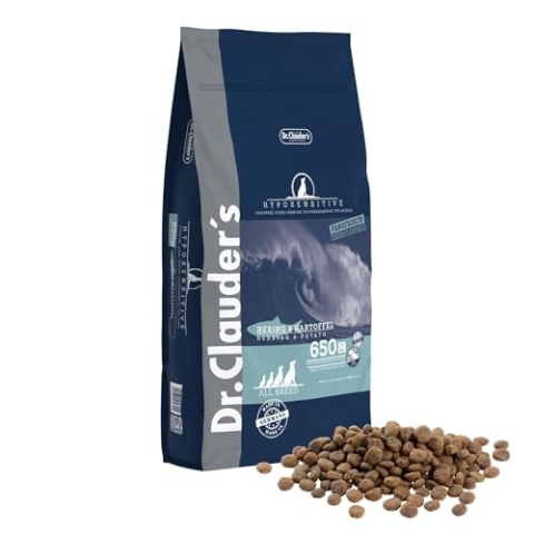 DR.CLAUDER'S - Hyposensitive | Trockenfutter mit Singleprotein für Sensible, ausgewachsene Hunde. Getreide- und glutenfreies Alleinfuttermittel im Beutel | 11,5kg Hering&Kartoffel