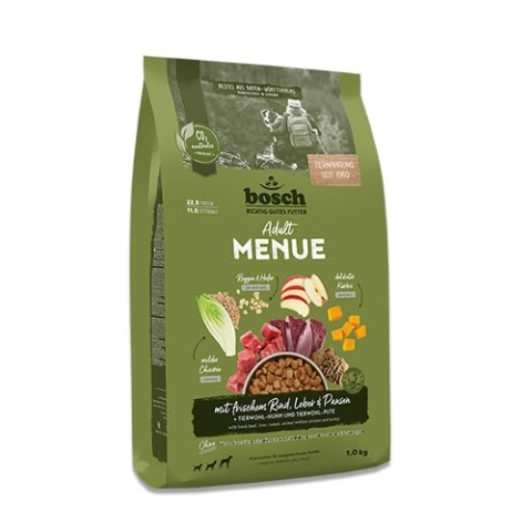 Bosch HPC MENUE Adult mit Rind, Leber & Pansen| Hundetrockenfutter für ausgewachsene Hunde Aller Rassen | 1 x 12 kg