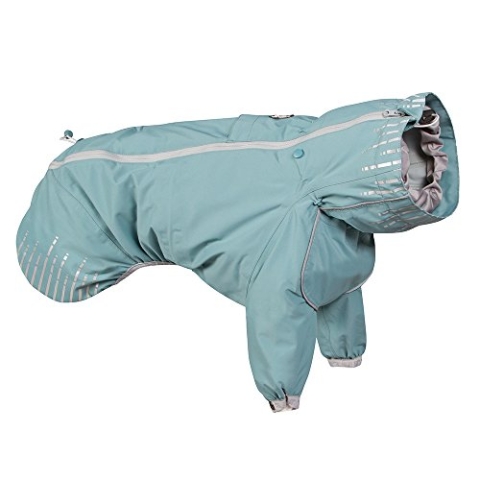 Hurtta Rainblocker Hundemantel Regenmantel mit beinen für Hunde Stream Hellblau, 60 cm, Wasserdicht