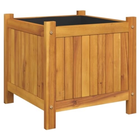 vidaXL Pflanzkübel, Blumenkübel mit Einlage, Blumenkasten für Garten Balkon Terrasse, Pflanzkasten Hochbeet Blumentopf, Massivholz Akazie