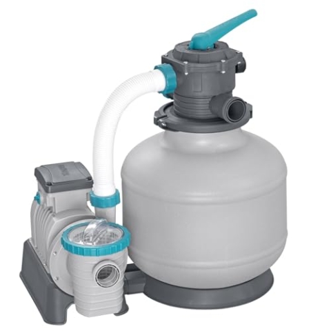 Bestway Sandfilterpumpe für oberirdischen Pool, 11.355 l – 62 cm x 48,5 cm x 67 cm – Grau/Grün
