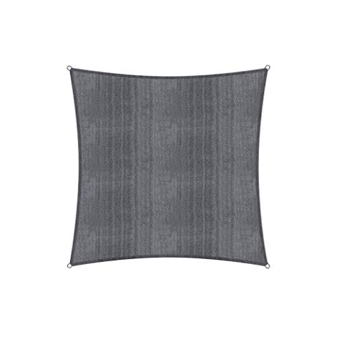 Lumaland Sonnensegel Quadrat | 3 x 3 Meter Wetterbeständiger Sonnenschutz inkl. Befestigungsseile | Terrasse, Garten & Balkon Schattenspender mit UV-Schutz [Dunkelgrau]