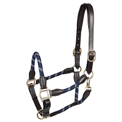 PFIFF 102551 Lederhalfter 'Lina', blau-beige Pony