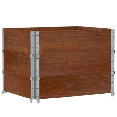 vidaXL Pflanzkasten, Hochbeet Stapelbar Faltbar, Pflanzkübel für Garten Terrasse Balkon, Blumenkasten Kräuterbeet Gemüsebeet, Braun Massivholz Kiefer