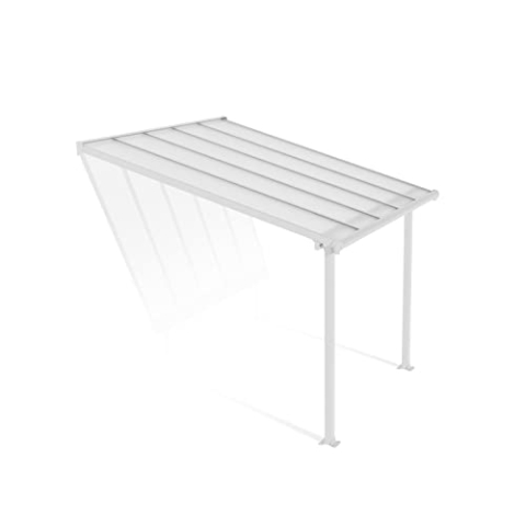 Palram Canopia Olympia Terrassenüberdachung 3x3 - Gestell aus Alumiuium & 16 mm Polycarbonat - Terrassendach Für den Ganzjährigen Gebrauch Geeignet, Weiß, 307 x 295 x 305 cm