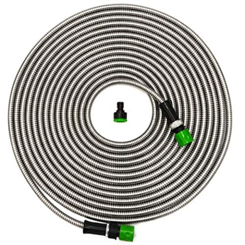 EYEPOWER 15m Knickfreier Gartenschlauch Edelstahl Wasserschlauch Flex Schlauch