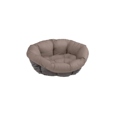 Ferplast Hundekissen, Hundebett und Katzenbett SOFA 'CUSHION 6 Kissen für Haustiere, gepolsterter Bezug, weiche waschbare Baumwollpolsterung, verstellbar mit Gummizug, 73 x 55 x h 27 cm grau