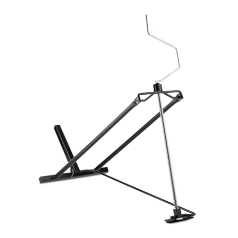 Relaxdays Rasentraktor Hebevorrichtung, 400 kg, Kippvorrichtung Aufsitzmäher, stufenloser Neigungswinkel, Stahl, schwarz