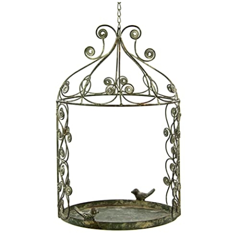 Blümelhuber Vintage Deko Vogelkäfig zum Hängen - Vogel Käfig Shabby Chic Kerzenhalter hängend - Romantische Landhausstil Deko