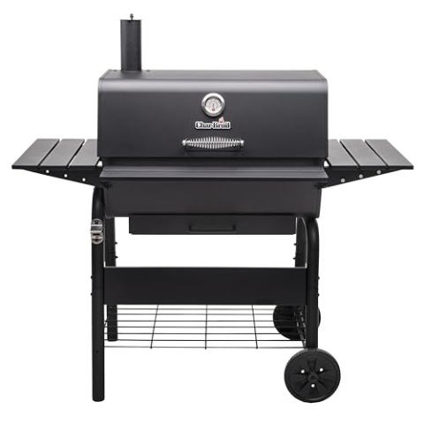 Char-Broil Holzkohlegrill L Grill, verstellbarer Holzkohlerost, ausziehbar zum Offset-Räucherofen