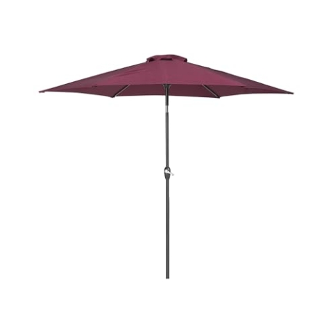 Beliani Stilvoller Sonnenschirm Polyester diam. 270 cm Burgunderrot Varese