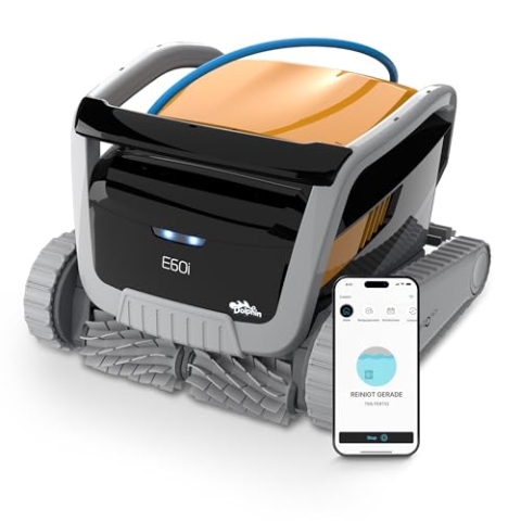 Dolphin E60i Automatischer Poolreiniger Poolroboter mit Kabel - Boden, Wasserlinie und Wandreinigung - Kontrolle mit app, Eingelassene Pools bis zu 15 m