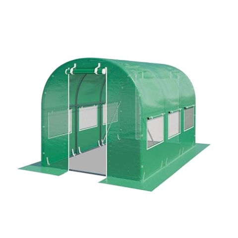 TOOLPORT Foliengewächshaus Gewächshaus 2x3m stabil & langlebig mit Fenster - reißfeste PE Plane 180g/m² grün transparent