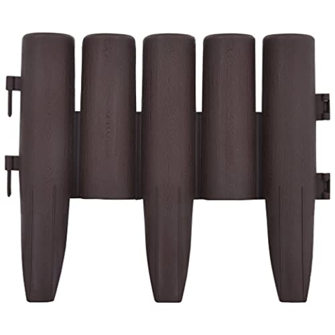 vidaXL 36x Rasenkante Garten Beetumrandung Beeteinfassung Palisade Beetbegrenzung Beet Einfassung Beetzaun Gartenpalisade Braun 10m PP