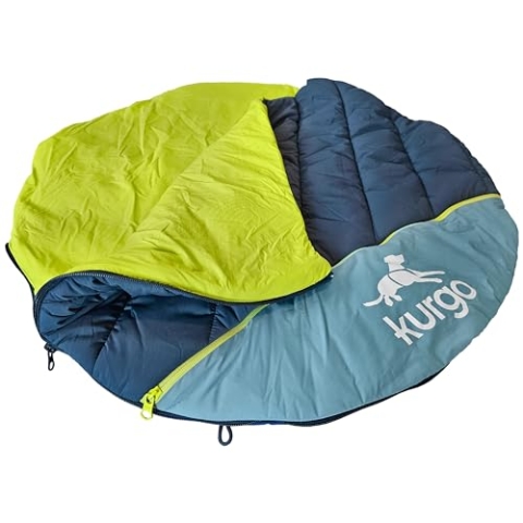 Kurgo Pup Sack, Hundereisebett für draußen, Haustierschlafsack für Camping und Wandern, Dank Beutel gut verstaubar, wasserfest, 102 cm, L