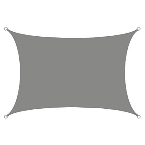 AMANKA 98% UV Schutz: 4m x 3m Sonnensegel Wasserdicht Rechteckig - Sonnenschutz Balkon Terrassendach Sichtschutz Garten Sonnendach Pergola Pool Trampolin Wohnwagen Sonnenschutz Terrasse Camping Grau