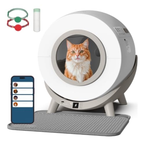 Revo-loo one - Automatisches Katzenklo Selbstreinigend für Mehrere Katzen von 1-13kg - Elektrisches Katzentoilette 80L Groß mit App - 100% Geruchsdicht und Kleine Arbeit