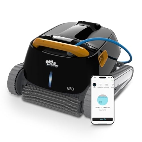 Dolphin E50i Automatischer Poolreiniger Poolroboter mit Kabel - Boden, Wasserlinie und Wandreinigung - Kontrolle mit app, Eingelassene Pools bis zu 15 m