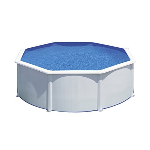 Gre Pool KIT350ECO Fidji - Aufstellpool aus Stahl, rund, mit weißes Aussehen. Abnehmbare Gartenpool. 350 x 120 cm