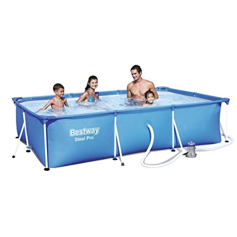 Bestway Steel Pro Frame Pool Set, rechteckig, blau, 300 x 201 x 66 cm