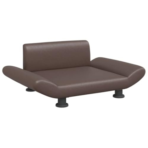 vidaXL Hundebett, Hundekissen mit weicher Polsterung, Hundesofa Hundecouch für kleine Hunde Haustiere, Haustierbett Katzenbett, Braun Kunstleder