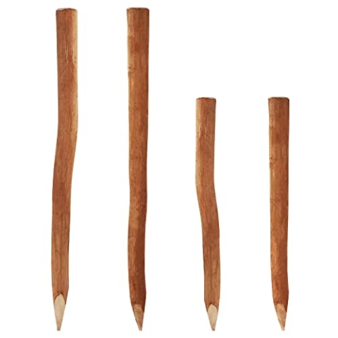 5 Aquagart Holzpfosten für Staketenzaun 1,05m I Durchmesser 5-6cm I Zaunpfosten aus Haselnuss I Langlebiger Stützpfosten & Rankhilfe I Vielseitiger Holzpfosten I Naturprodukt I