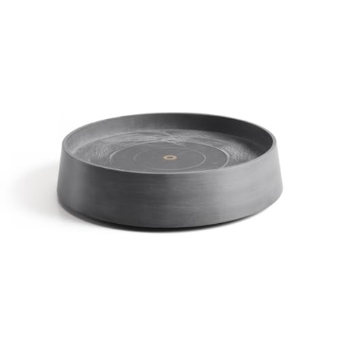 Ecopots Oslo Rollbarer Pflanzkübel rund, grau, aus recyceltem Kunststoff, robust und UV-beständig, für Innen- und Außenbereich