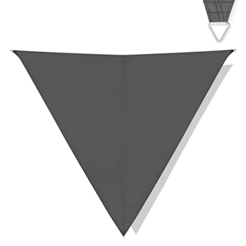 VONROC VONROC Premium Sonnensegel – Dreieckig – ∆ 360 cm – Wasserfest – Grau – Inklusive Aufbewahrungstasche und Seil