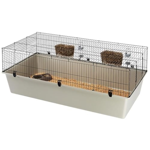 Ferplast Kaninchenkäfig großer käfig für Hasen, Nagerkäfig, Meerschweinchen- Kaninchenstall mit Zubehör, 156,5 x 77 x h 61,5 cm
