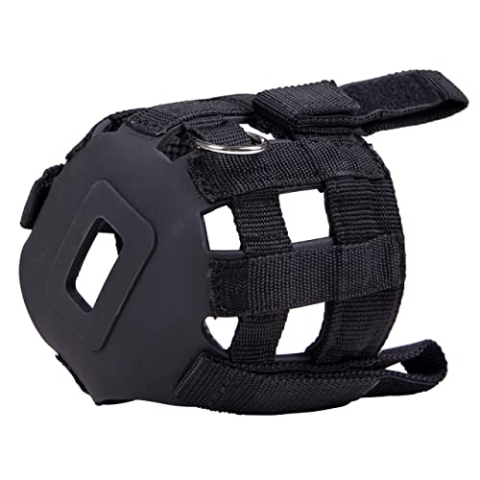 QHP Weidemaske mit Nasenlöchern Freßbremse Aufsteckbar schwarz (Warmblut)