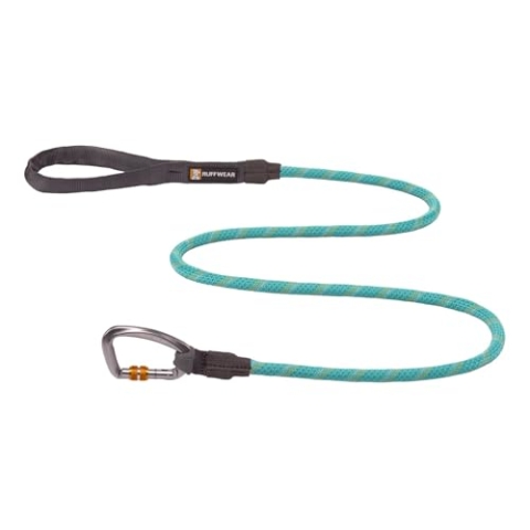 RUFFWEAR Knot-a-Leash, reflektierende Hundeleine aus Seil mit Karabinerhaken, Länge: 1,5 m, Stärke: 7 mm, Aurora Teal