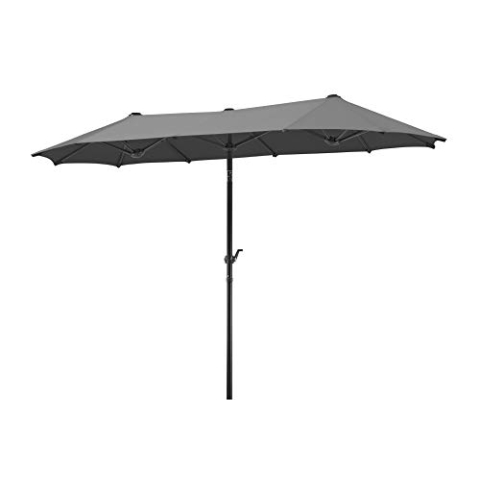 Schneider Sonnenschirm Salerno, anthrazit, 320 x 150 cm, rechteckig, 746-15,Gestell Stahl, Bespannung Polyester, 8,2 Kg