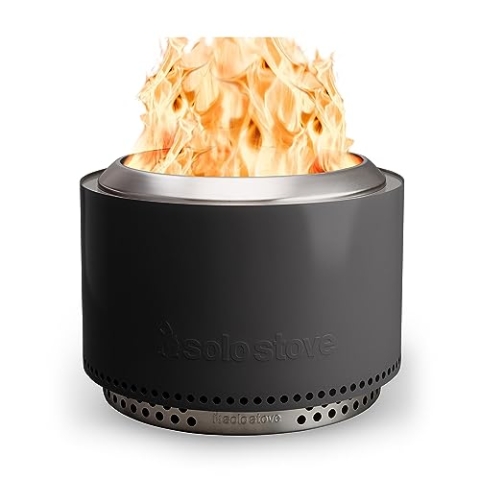 Solo Stove Feuerschale Yukon 2.0 mit Standfuß | Feuerstelle für Raucharme Holzverbrennung, Herausnehmbare Auffangschale, Mobile Outdoor Feuertonne, Edelstahl, 68,5 x 50,5 cm, 20 kg, Grau