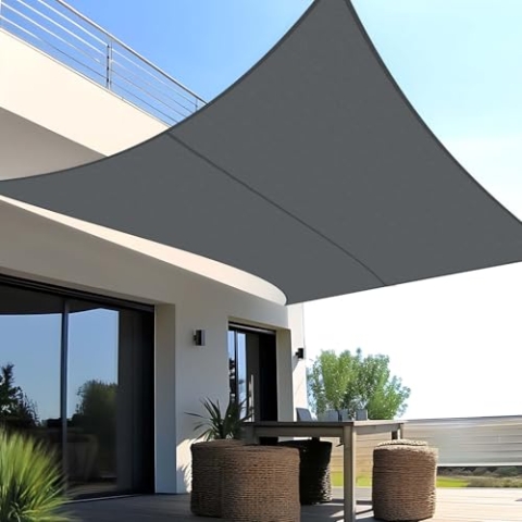 SUNNY GUARD Sonnensegel Wasserdicht 2.5x4m Rechteckig Sonnenschutz Wetterschutz Segel Baldachin UV Schutz für Balkon Terrasse Garten, Grau Anthrazit