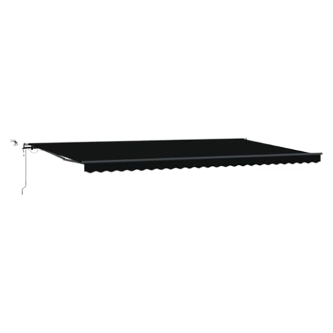 vidaXL automatische einziehbare Markise mit LED Schwarz 600x300 cm, Markisen-Ersatzstoff für 6x3 m Rahmen Schwarz