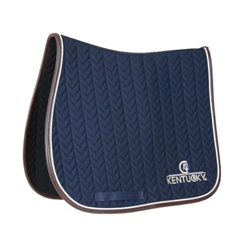 Kentucky Horsewear - Satteldecke - Leder Fishbone Schabracke - Springen - Marine