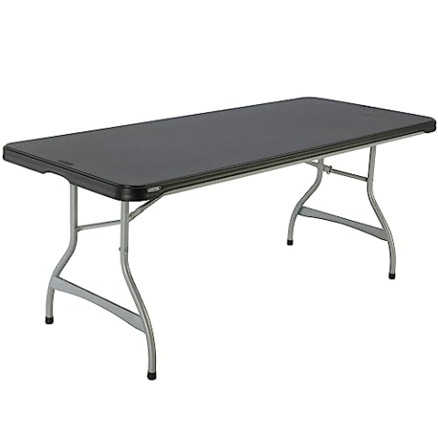 Lifetime 92119 – Schwarzer, extrem langlebiger, rechteckiger Klapptisch | Outdoor- und Indoor-Tisch für Garten, Terrasse, Events und Gastronomie | Maße 182x76cm, Höhe 73,5cm | Große Klapptische